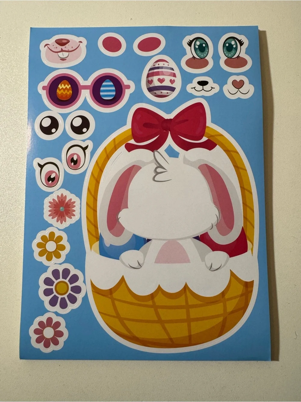 24 Easter Bunny & Egg Sticker Sheets - Colorful Party Stickers (Assorted Colors)